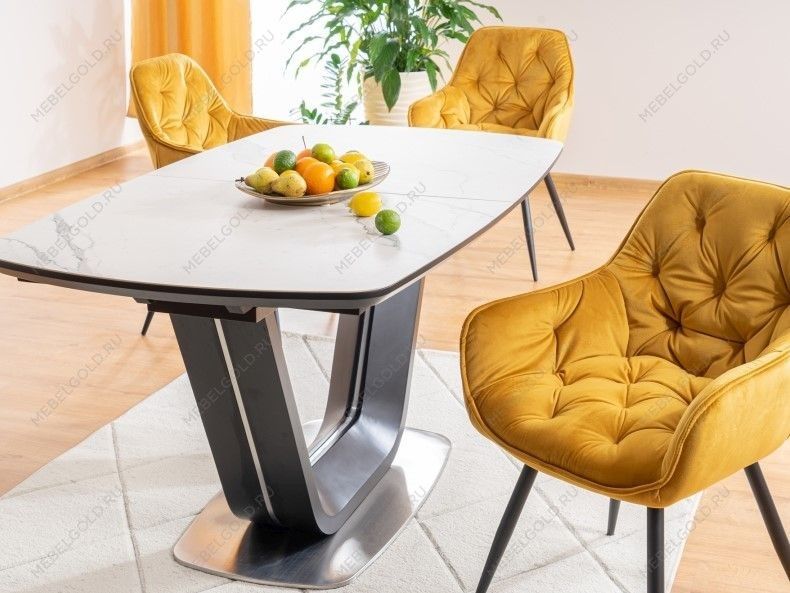 Стул кухонный SIGNAL CHERRY VELVET (карри/черный мат) | изображение 3