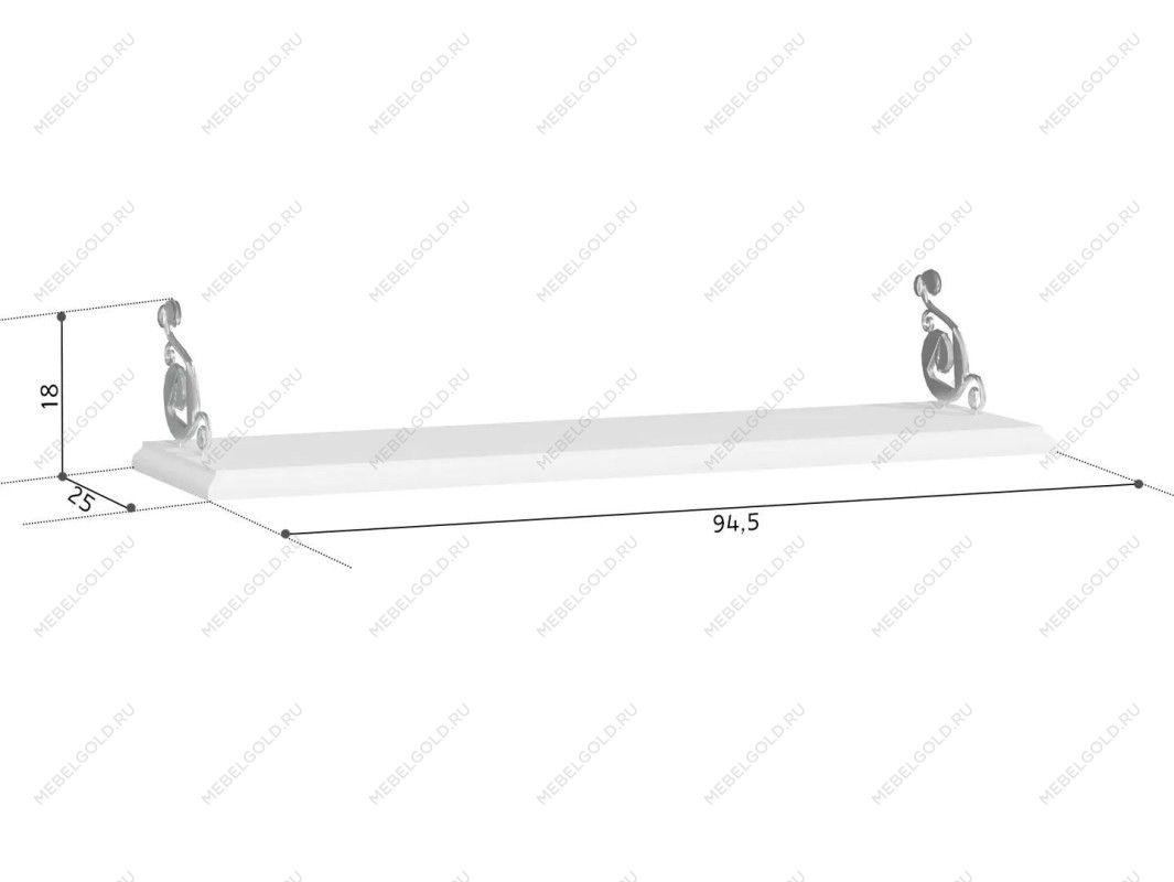 Полка Кентаки POL/95 II белый | изображение 1