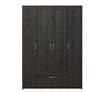 БРИМНЭС / СИРИУС Шкаф четырехдверный ИКЕА / IKEA с одним выдвижным ящиком и зеркалом, Дуб Венге | изображение 1