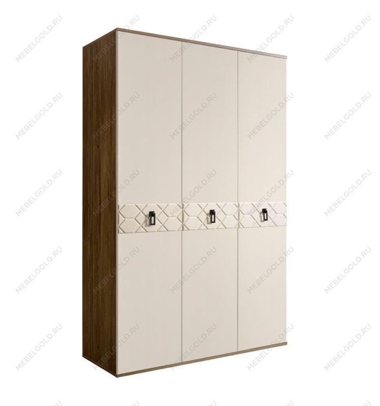 Шкаф 3-х дверный Bogemia Woodline Fa (Слоновая кость/Черный) БМШ2/3