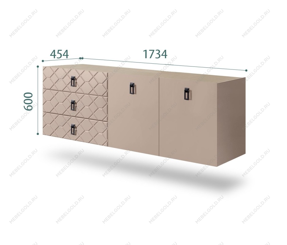 Комод 1.6м Bogemia Fly Farfalle (Мокка) (Novabuk/Черный) БМКМ-4
