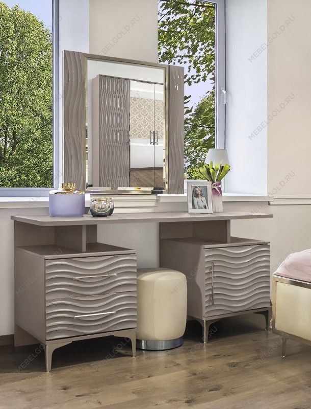 Зеркало Гравита ППУ серый камень глянец | изображение 1