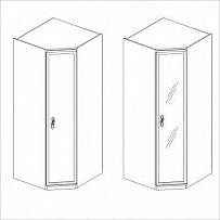 Натали секция угловая с зеркалом белый глянец