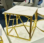 Стол журнальный Signal ESCADA B II (эффект белого мрамора/золотой) | изображение 2