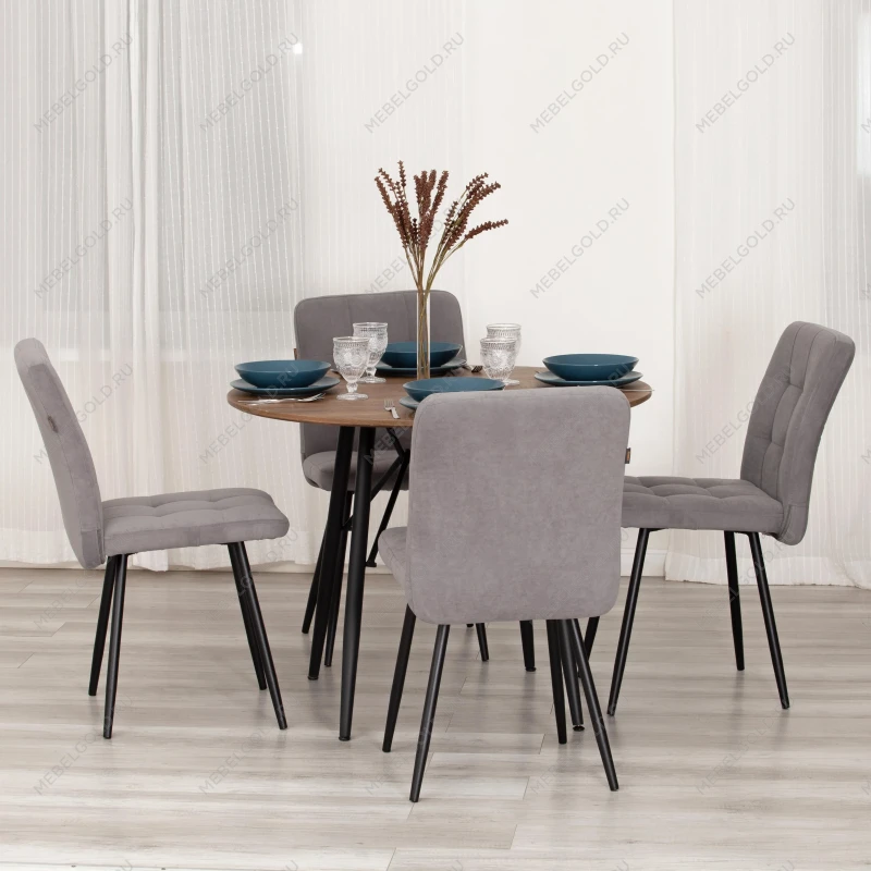 Стул обеденный Medeo, LT, флок, серый/черный, 29, 45х56х89 см | изображение 9