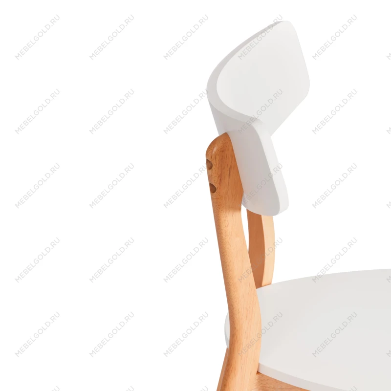 Стул Claire, сиденье МДФ, опоры дерево гевея, белый / натуральное дерево, 48 x 49,5 x 81,5 x SH44см | изображение 7