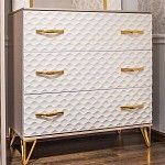 Комод Лара 3 ящика белый глянец | изображение 1