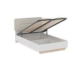 Кровать 1200 со светлой мягкой вставкой NEW и подъемным механизмом, Аврора Дуб Мария/Кашемир