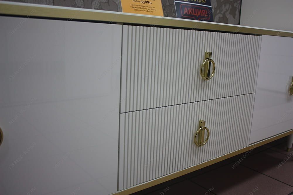 Комод с планкой Римини СОЛО (белый золото) РМКМ-3 (s) - Выставка м. Марьина роща | изображение 12