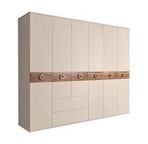 Шкаф 6-ти дверный с ящиками, Bogemia Wood Fi (Ваниль/Золото) БМШ2/61(Wo)