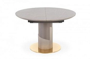 Стол обеденный Halmar MUSCAT 120 раскладной (серый мрамор/светло-серый/золотой)