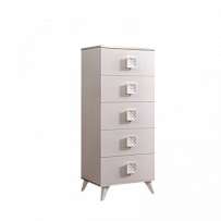 Комод узкий Диора слоновая кость/серебро ДКМ-2