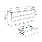 МАЛЬТА комод ИКЕА / IKEA 6 ящиков 160х76 белый | изображение 4