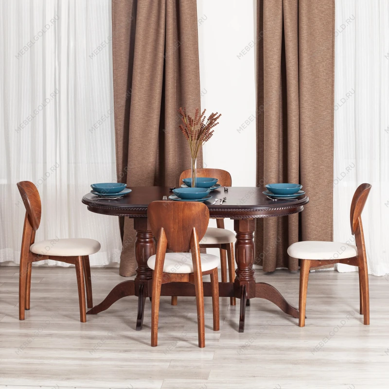 Стул DIAMANTE мягкое сидение, бук, 42x42x85см, коричневый, ткань Tenerife Cream | изображение 8