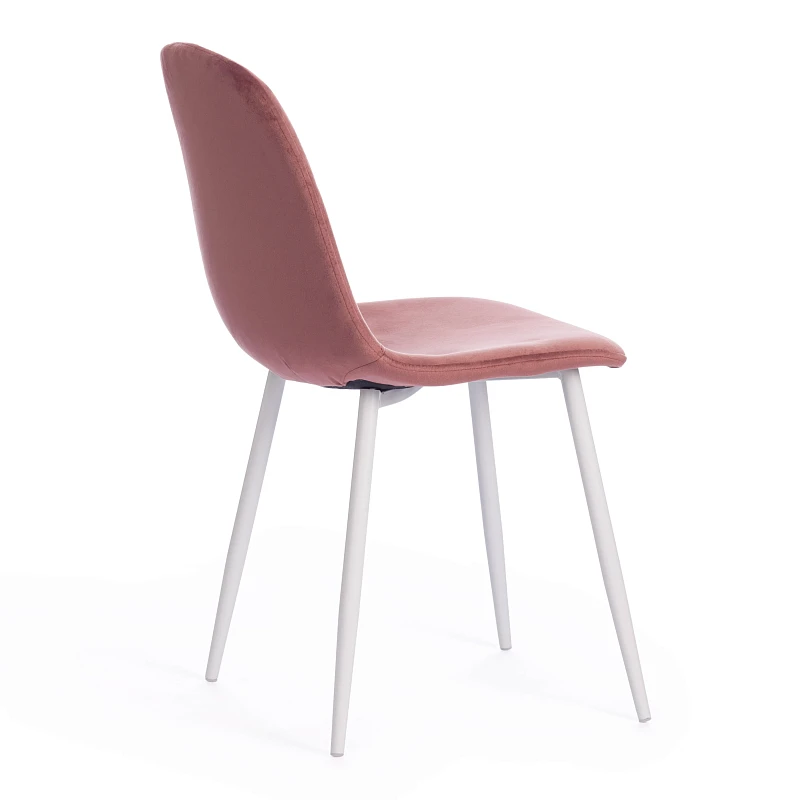 Стул BREEZE (mod. 4724)/1 шт. в упаковке, вельвет/металл, 44 х 53 х 87 см, Coral (коралловый) HLR44 / белый | изображение 2