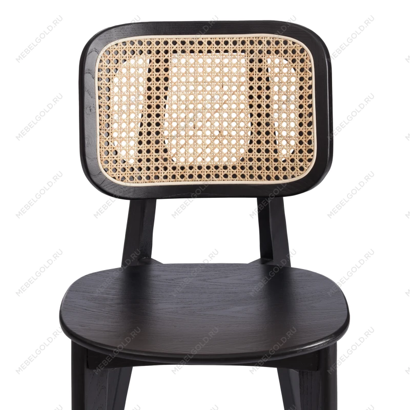 Стул ODIN, дерево вяз/ротанг, черный, 42х45х78 см | изображение 6