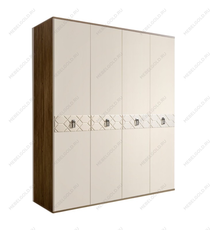 Шкаф 4-х дверный Bogemia Woodline Fa (Слоновая кость/Хром) БМШ2/4