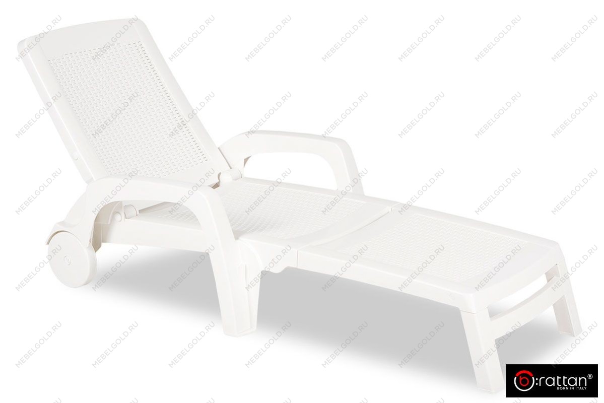 Шезлонг B:rattan MIAMI складной, белый