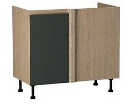 Стол под мойку угловой СМУ-100 левый, Женева (954*534*870) Дуб Палермо/Зеленый матовый, 21929