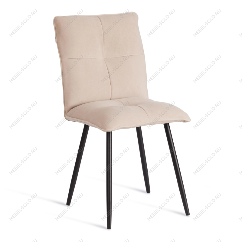 Стул обеденный Sweet, LT, флок, бежевый/черный, 7, 41х55х88 см