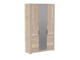 Шкаф 3-х дверный с комбинированными дверями(2), Юта (1370*519*2300) Дуб Мария