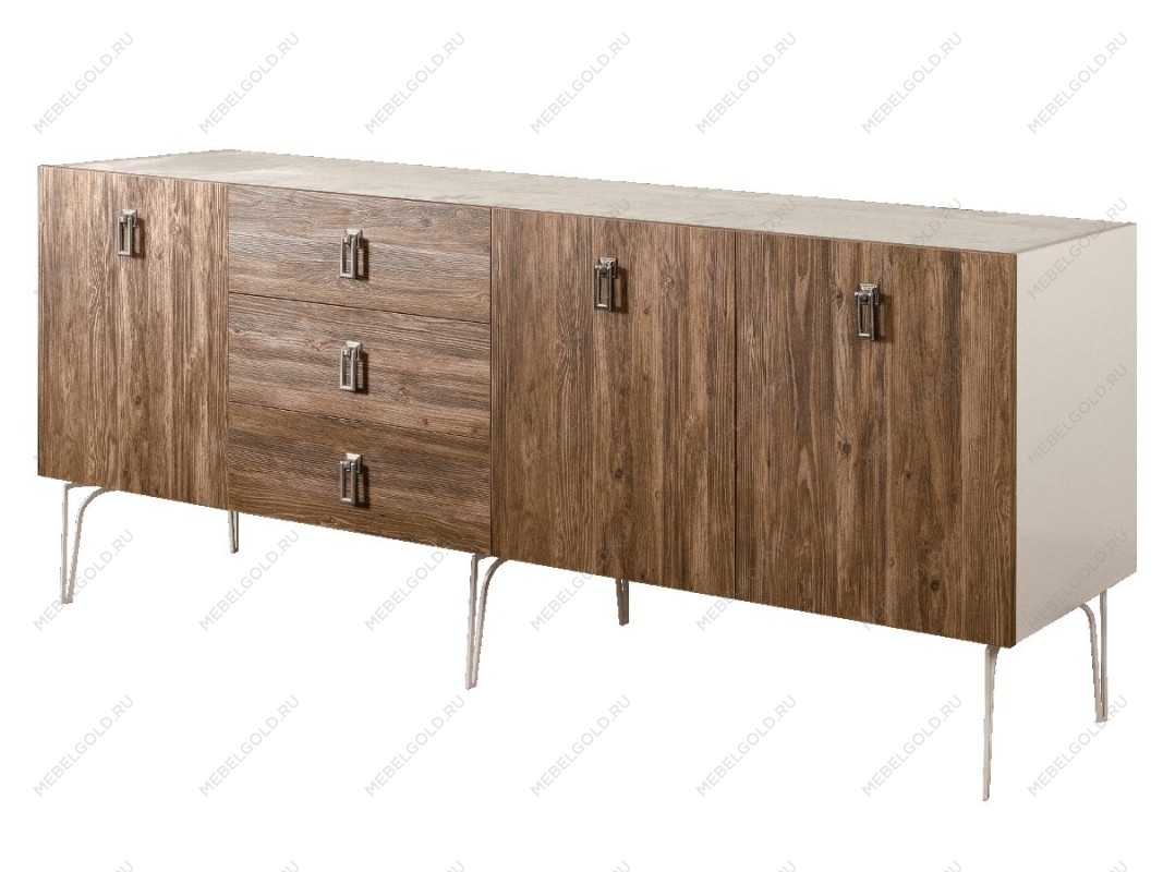 Комод 2.1м Bogemia Wood Fa (Слоновая кость) (Novabuk/Хром) БМКМ-5(Wo)