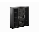 БРИМНЭС / СИРИУС тумба ИКЕА / IKEA 2 двери со стеклом и 4 ящика 117х123 Дуб Венге | изображение 3