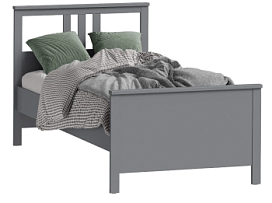 САГА кровать одинарная 90х200 серая