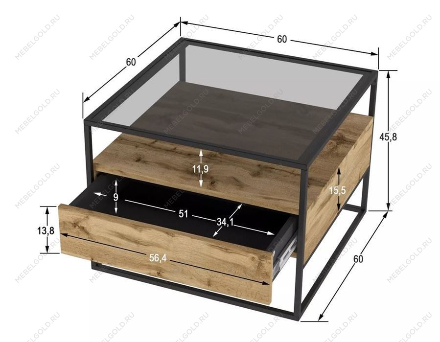 Стол журнальный Эйден (Дуб вотан) | изображение 2