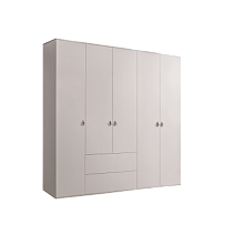 Шкаф 5-ти дверный с ящиками Римини (Слоновая кость/Серебро) РМШ2/51