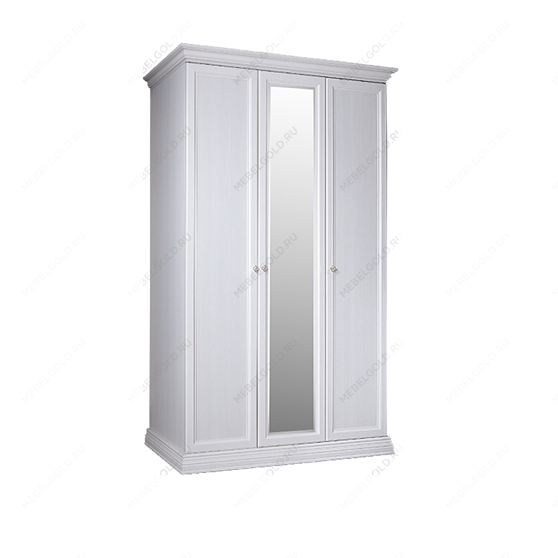 Шкаф 3-х дв. для платья и белья (1 зеркало) Амели дуб АМШ1/3