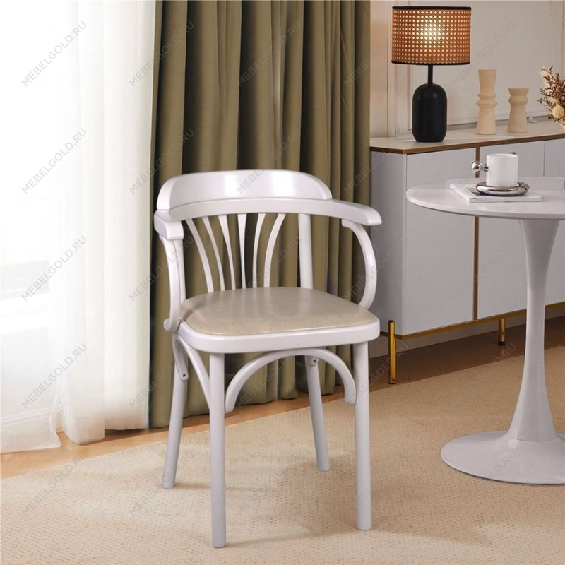 Стул Михаэль мягкий (слоновая кость, экокожа бежевая) | изображение 1