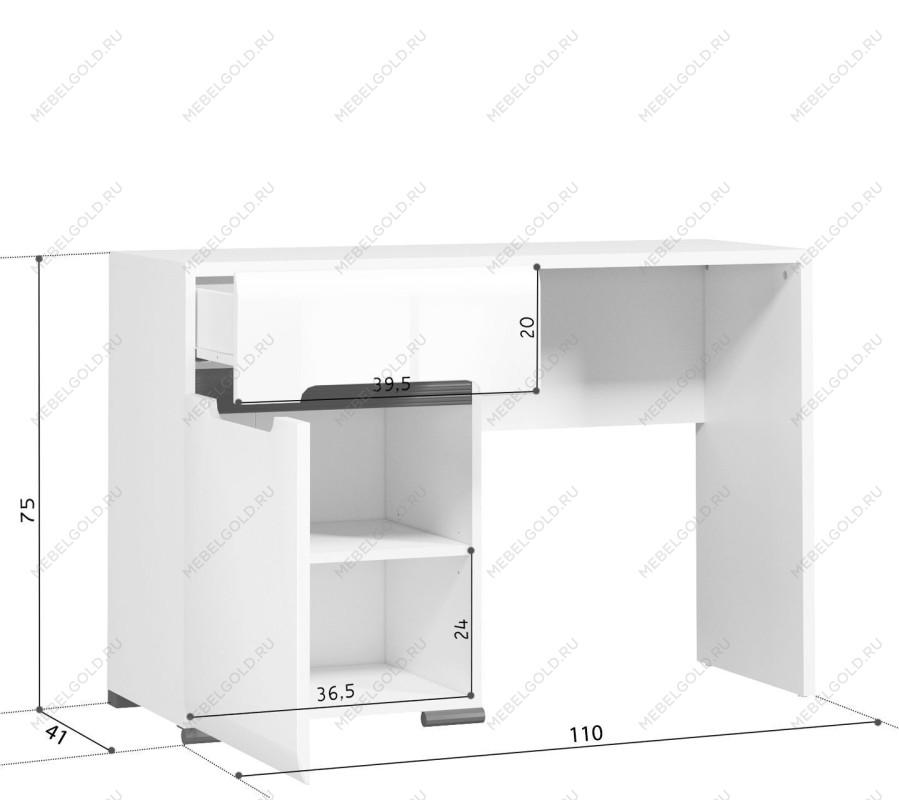 Стол туалетный Ацтека ТОL1D1S белый | изображение 1