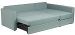 Диван угловой трехместный Вало с длинным подлокотником, мятно-серый, рогожка | изображение 1