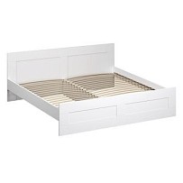 БРИМНЭС / СИРИУС кровать двойная ИКЕА / IKEA 200х200 белая