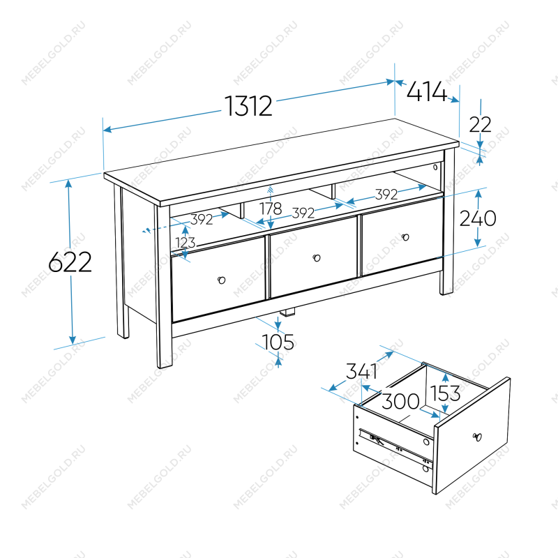 САГА тумба 3 ящика белая/ясень | изображение 3