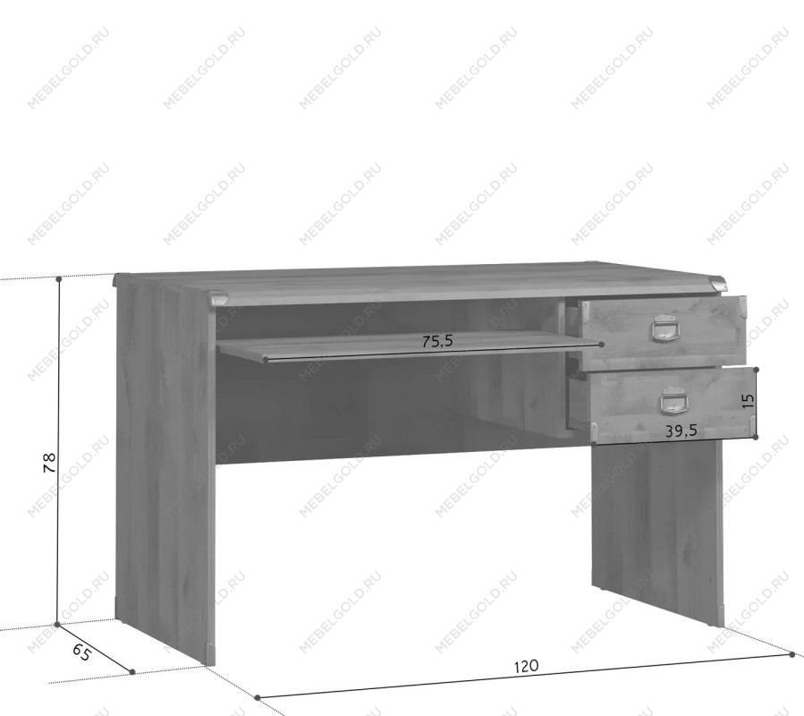 Балашиха - Стол письменный Индиана JBIU2S дуб саттер | изображение 2