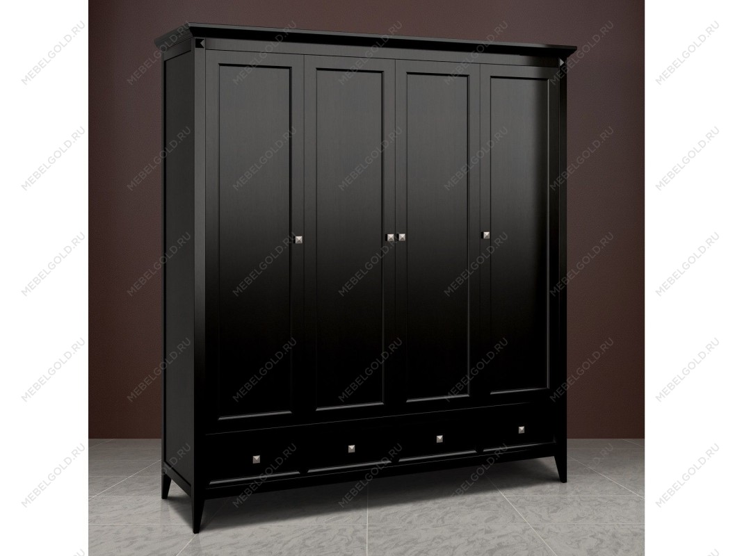Шкаф четырехстворчатый Manhattan (Черный) | изображение 3
