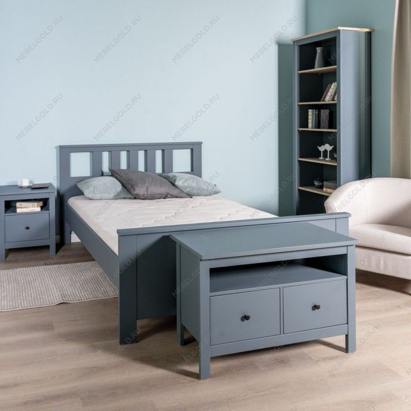 САГА кровать двойная 140х200 темно-бирюзовая | изображение 3