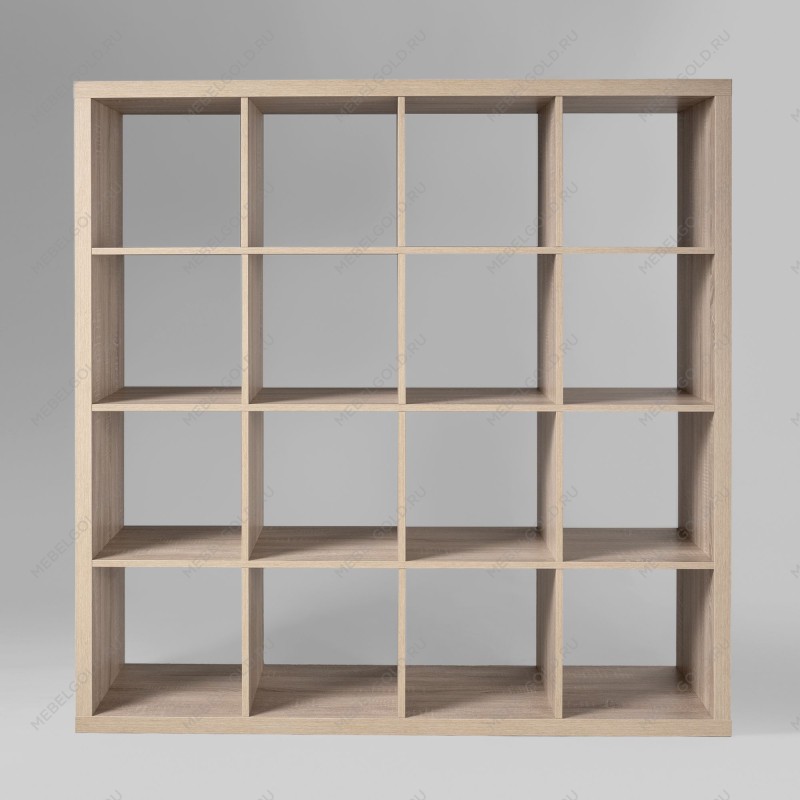 КАЛЛАКС / ФОРА Стеллаж ИКЕА / IKEA 16, широкий стеллаж с открытыми ячейками, тамбурат, дуб беленый | изображение 2