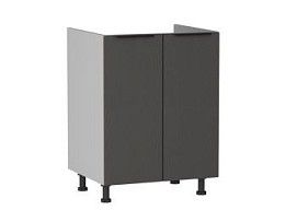 Стол под мойку 2-х дверный СМ-60, Ватель (600*520*820) Экокожа Серый, 23310