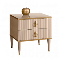Лобня - Тумба прикроватная (2 ящика) Римини СОЛО (латте золото) РМТП-2(s)