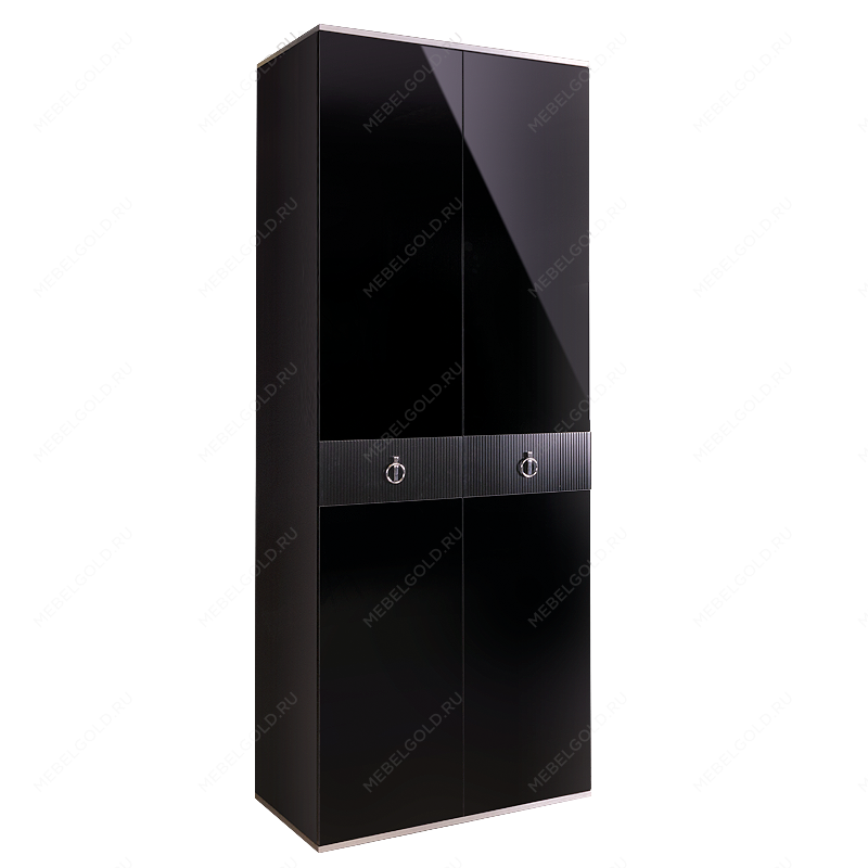 Шкаф 2-х дверный Римини СОЛО (Черный/Серебро) РМШ2/2(s)