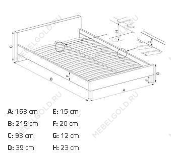 Кровать Halmar SAMARA 2 160 (серый/орех) | изображение 2