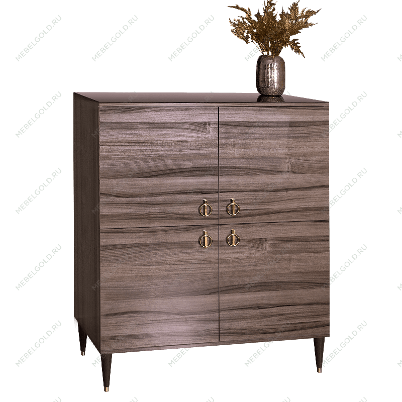 Пенал 4 двери Римини (Орех империя/Золото) РМП-3