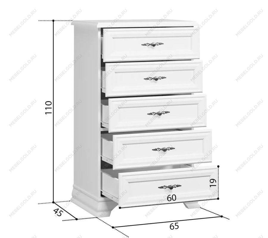 Комод Кентаки KOM5S белый | изображение 1