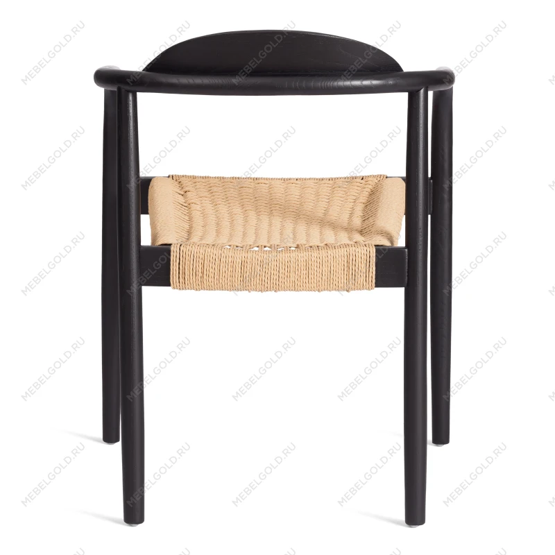 Стул MIDGARD, дерево вяз/бечевка, черный, 50х51х78,5 см | изображение 3