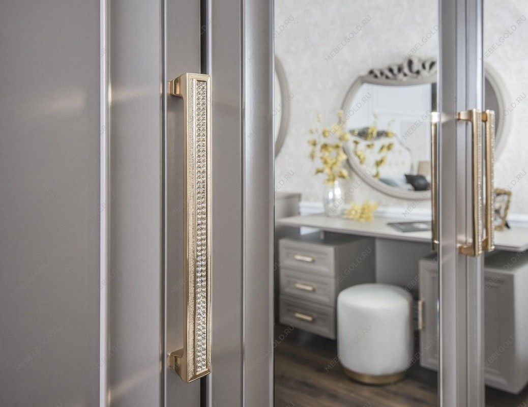 Шкаф Мокко 4-дверный с зеркалом серый | изображение 2