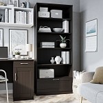 БРИМНЭС / СИРИУС Стеллаж ИКЕА / IKEA 1 ящик 78х190 Дуб Венге | изображение 4