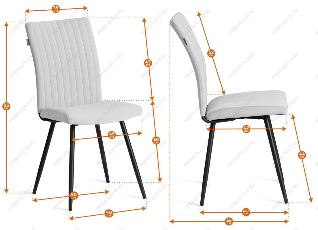 Стул обеденный Monte Carlo, TREND, экокожа, черная, 49х51х93 см | изображение 16